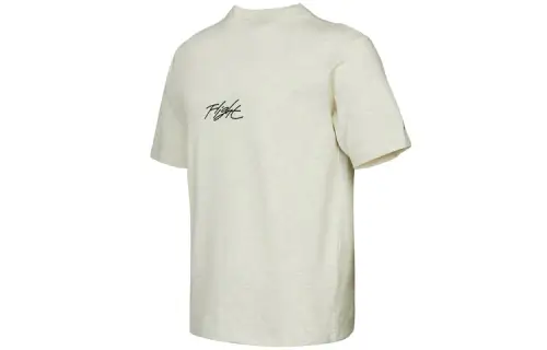 Jordan Flight Essentials T Shirts Men's Ecru Crew Neck Moderate Straight Fit