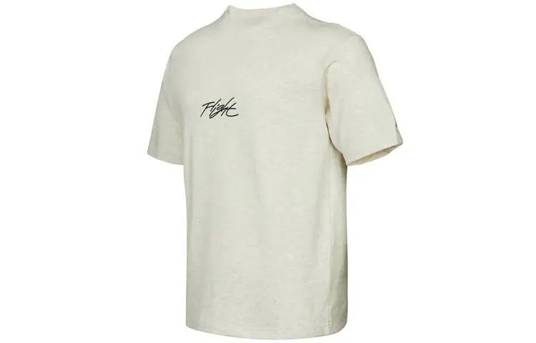 Jordan Flight Essentials T Shirts Men's Ecru Crew Neck Moderate Straight Fit
