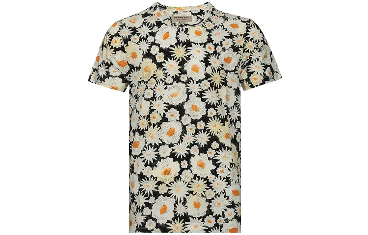 Burberry cream floral-print short-sleeve shirt