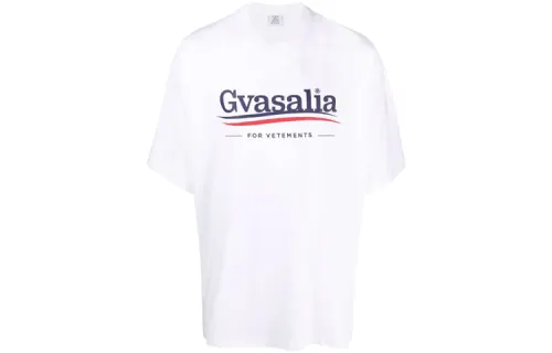 Vetements T Shirts Unisex White Crew Neck Moderate Straight Fit