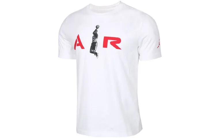 Jordan 14 T-Shirts Men's White Crew Neck Moderate Straight Fit