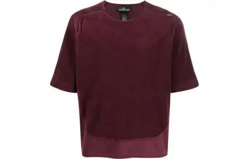 STONE ISLAND T Shirts Men's Burgundy Crew Neck
