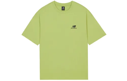 New Balance T Shirts Men's Green Crew Neck Moderate Straight Fit