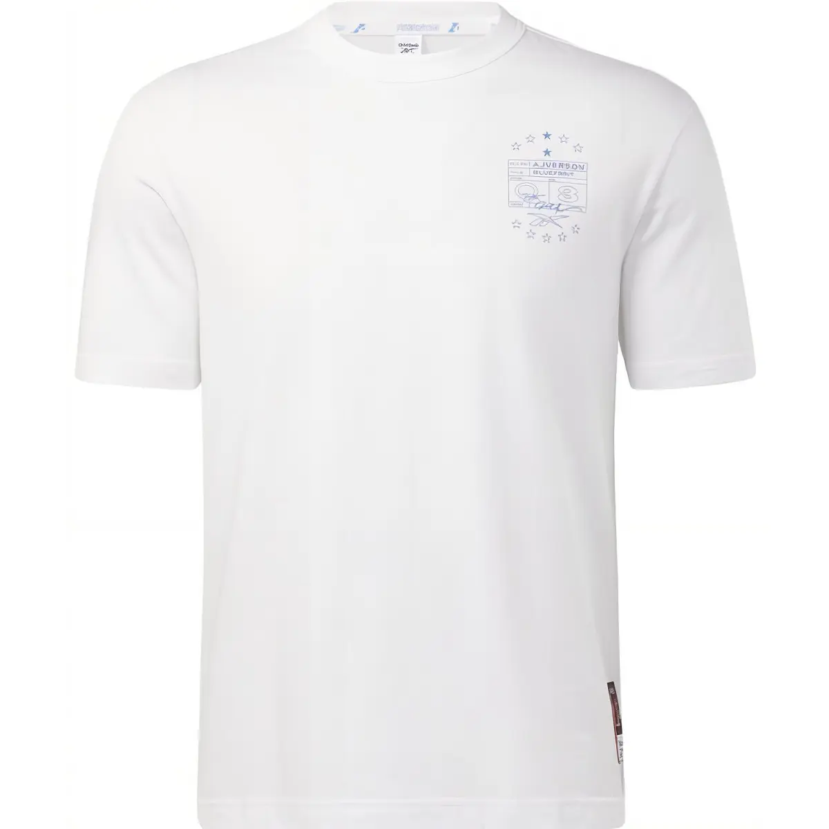 Reebok T-Shirts Men's White Crew Neck Moderate Straight Fit