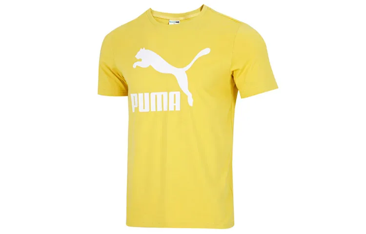 PUMA T-Shirts Men's Lemon Crew Neck Moderate Straight Fit