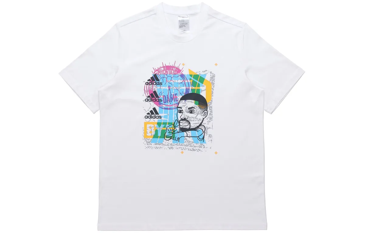 Adidas T-Shirts Men's White Crew Neck Moderate Straight Fit