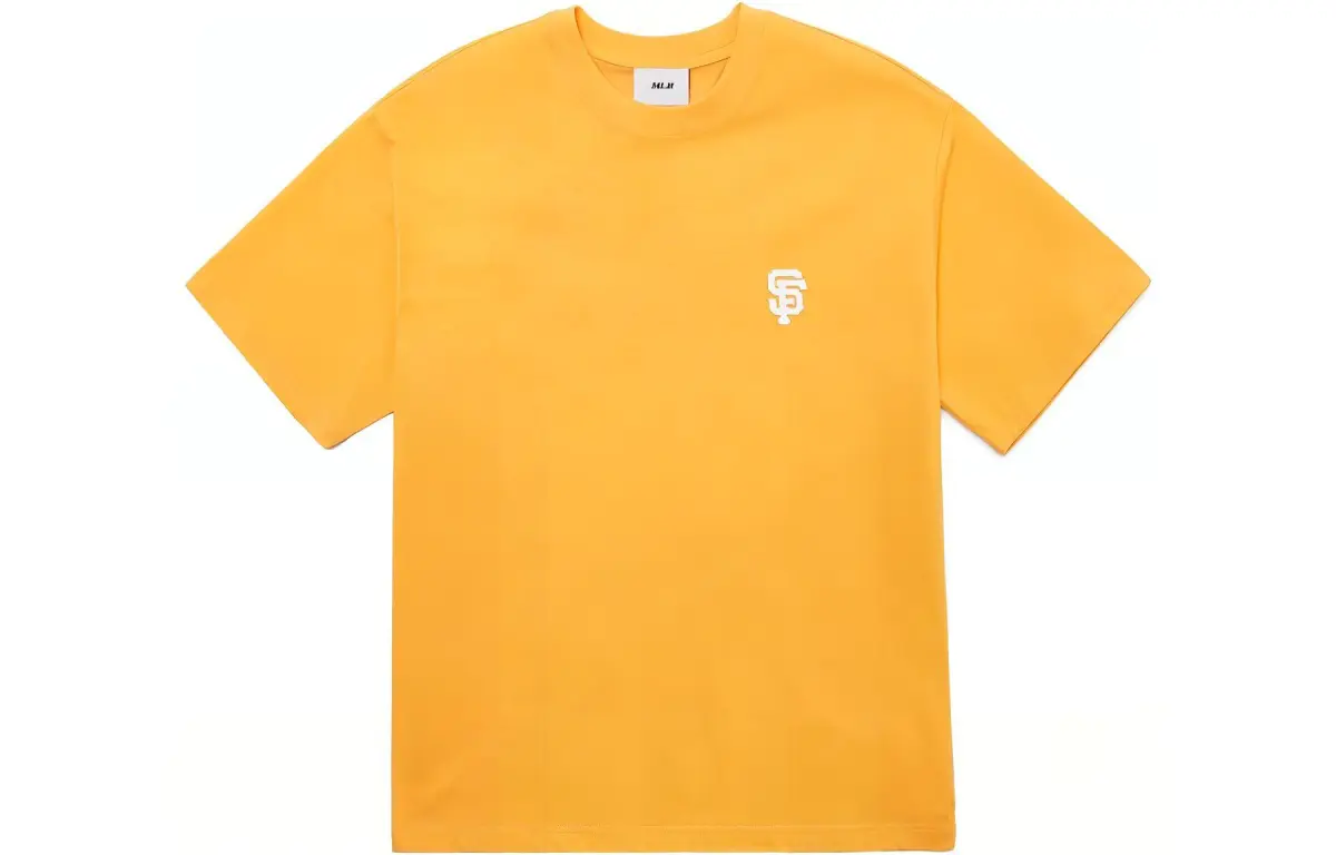 MLB T-Shirts Unisex Orange Crew Neck Moderate Straight Fit