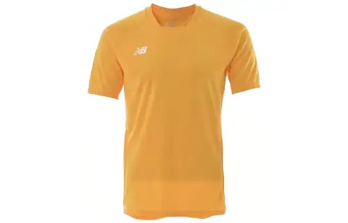 New Balance T Shirts Men's Yellow Crew Neck Moderate Straight Fit