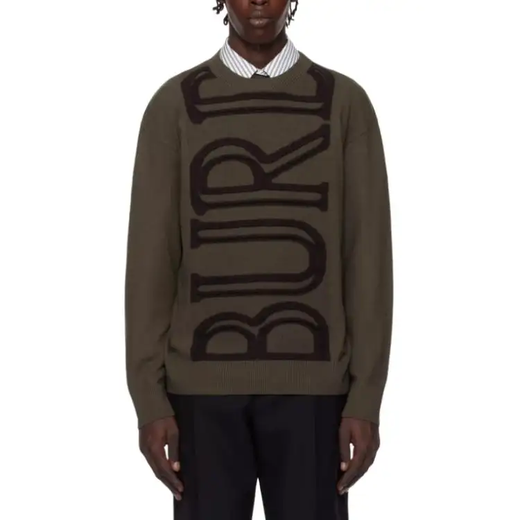 Burberry Sweaters Men's Brown Crew Neck Moderate