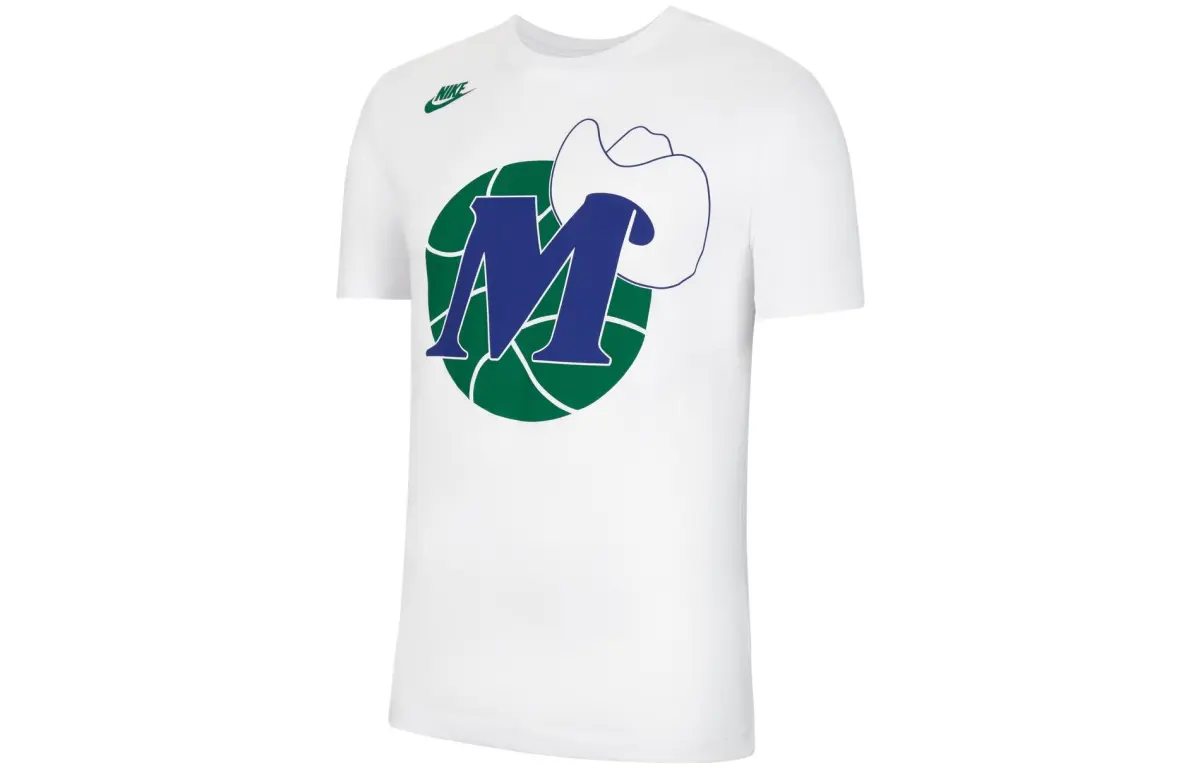 Nike T-Shirts Men's White Crew Neck Moderate Straight Fit