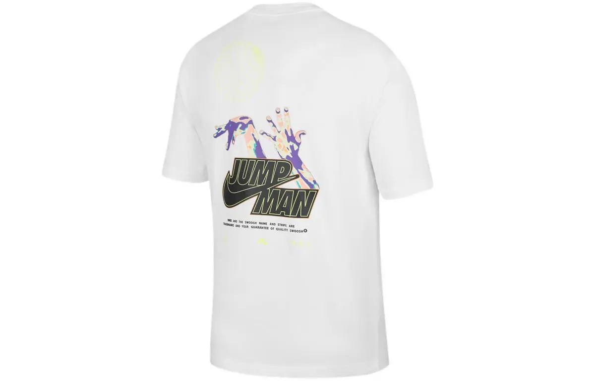 Jordan Drop Shoulder Sleeve T Shirt Men's White