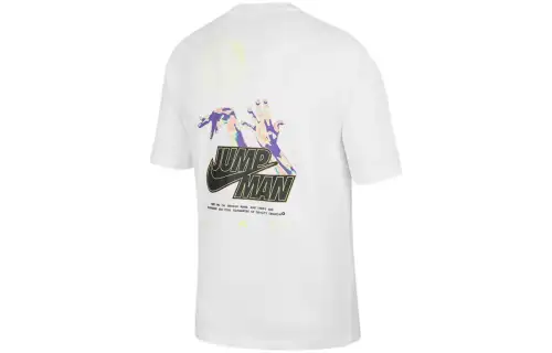 Jordan Drop Shoulder Sleeve T Shirt Men's White