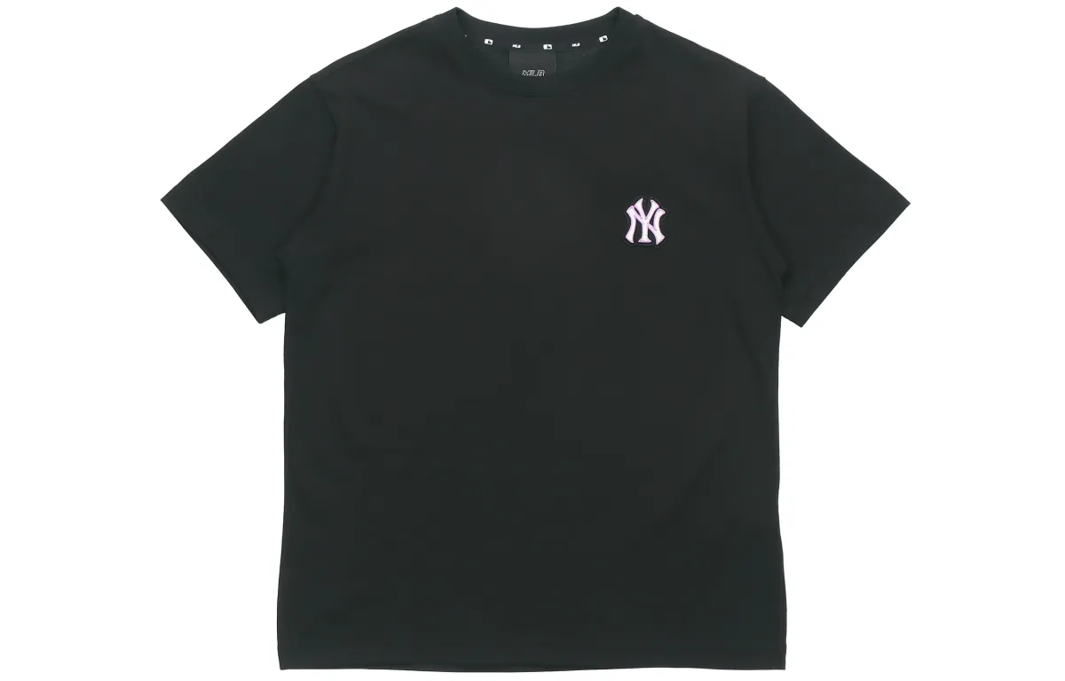 MLB T-Shirts Unisex Black Crew Neck Moderate Straight Fit