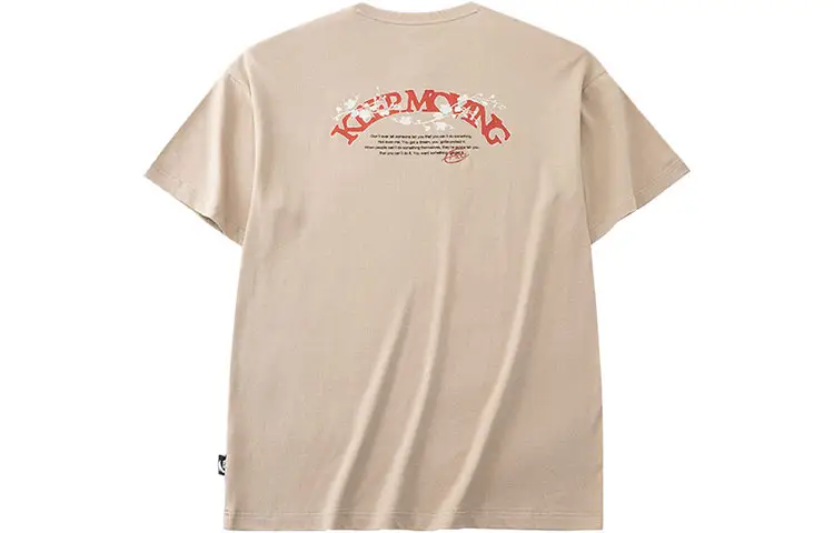 Anta SS22 Letter Print T Shirt Unisex Light Taupe