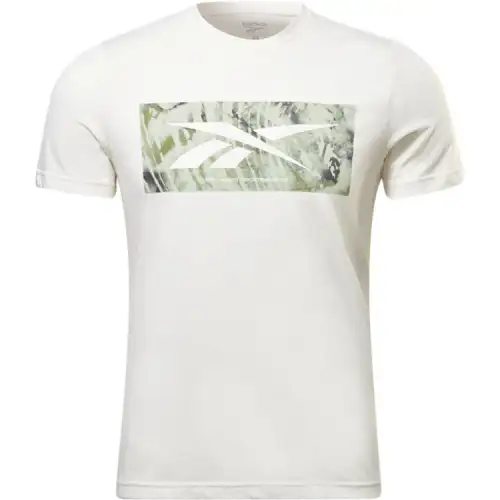 Reebok T Shirts Men's White Crew Neck Thin Straight Fit