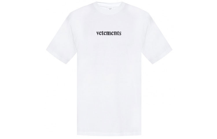 Vetements T Shirts Men's White Crew Neck Moderate Straight Fit