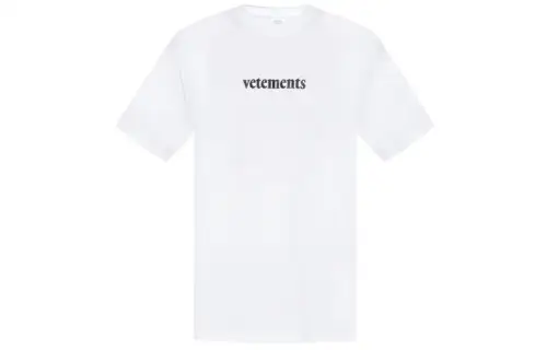 Vetements T Shirts Men's White Crew Neck Moderate Straight Fit