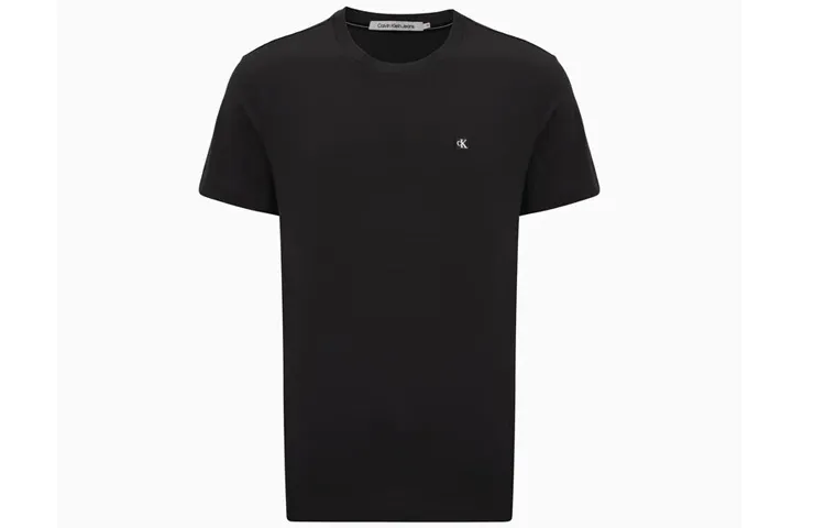 Calvin Klein T-Shirts Men's Black Crew Neck Moderate Straight Fit