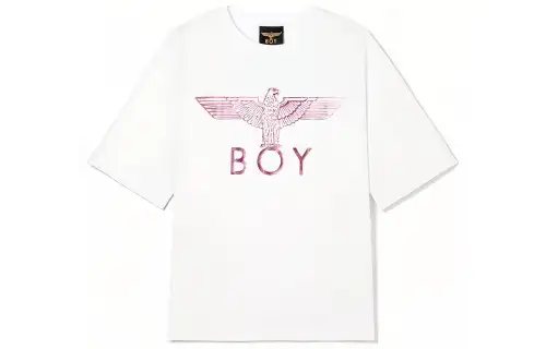 Boy London T Shirts Men's White Crew Neck Moderate Straight Fit