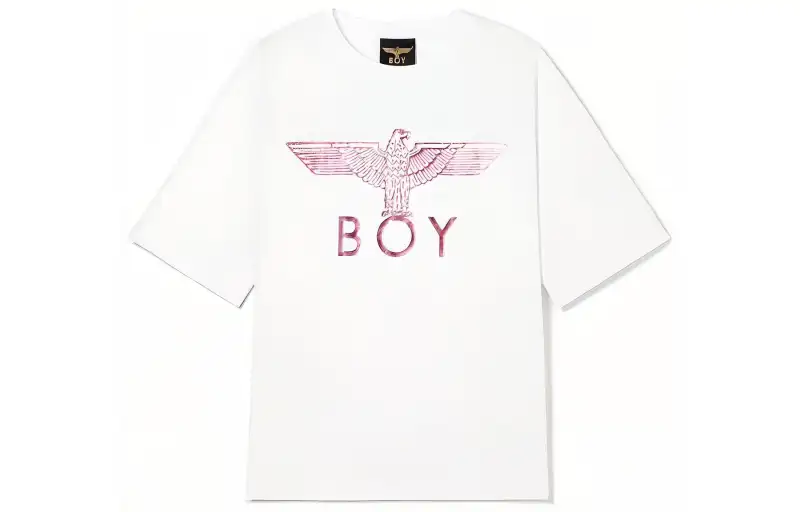 Boy London T Shirts Men's White Crew Neck Moderate Straight Fit
