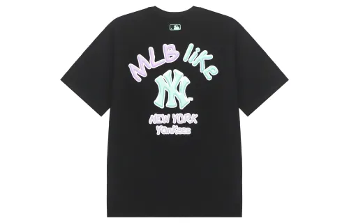 MLB T Shirts Unisex Black Crew Neck Moderate Straight Fit