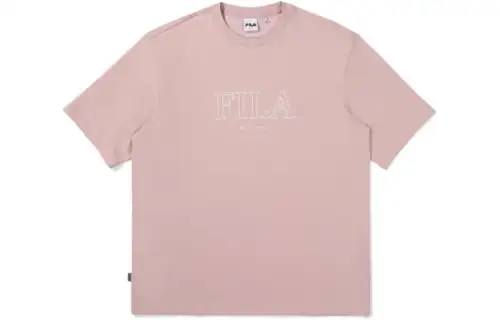 FILA T Shirts Men's Pink Crew Neck Moderate Straight Fit