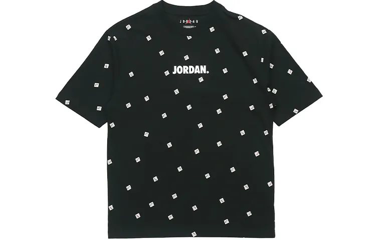 Jordan T-Shirts Men's Black Crew Neck Moderate Straight Fit