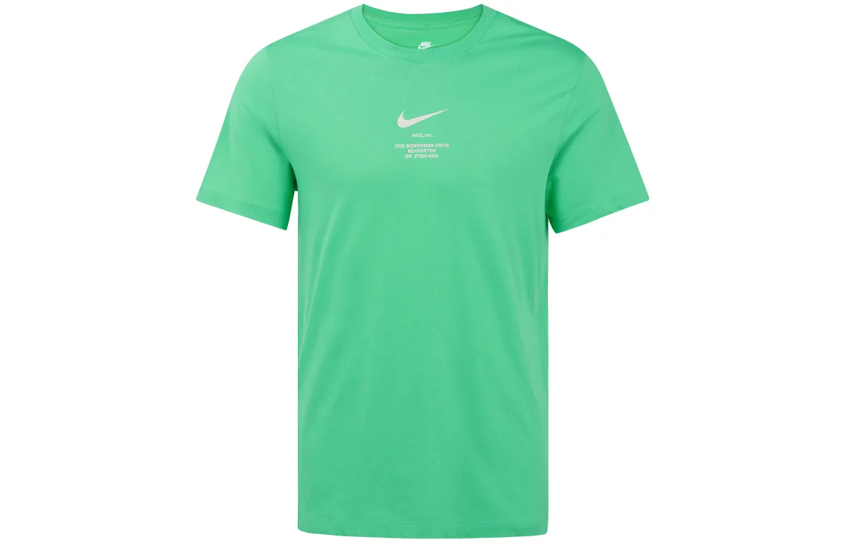 Nike T-Shirts Men's Green Crew Neck Moderate