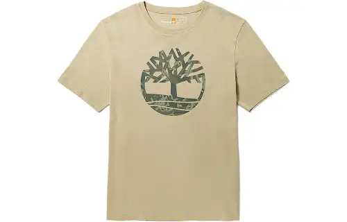 Timberland T Shirts Men's Liquorice Yellow Crew Neck Moderate Straight Fit