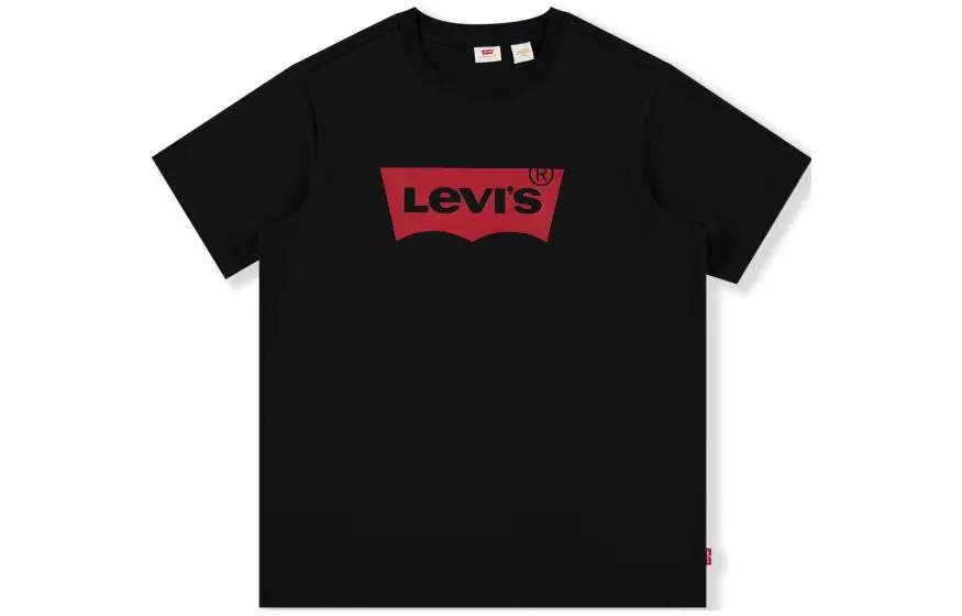 Levi's T-Shirts Men's Black Crew Neck Moderate Straight Fit