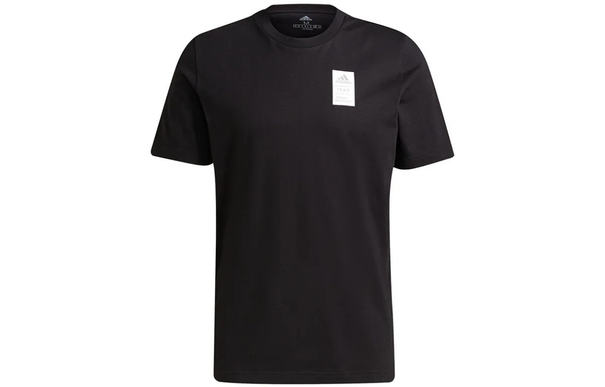 Adidas T-Shirts Men's Black Crew Neck Moderate Straight Fit