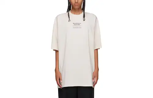 Balenciaga T Shirts Men's White Crew Neck Moderate Straight Fit