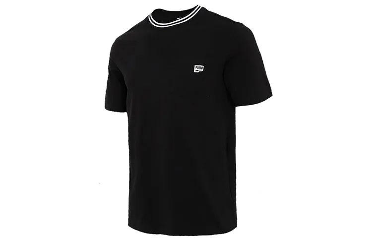 PUMA Downtown T-Shirts Men's Black Crew Neck Moderate Straight Fit