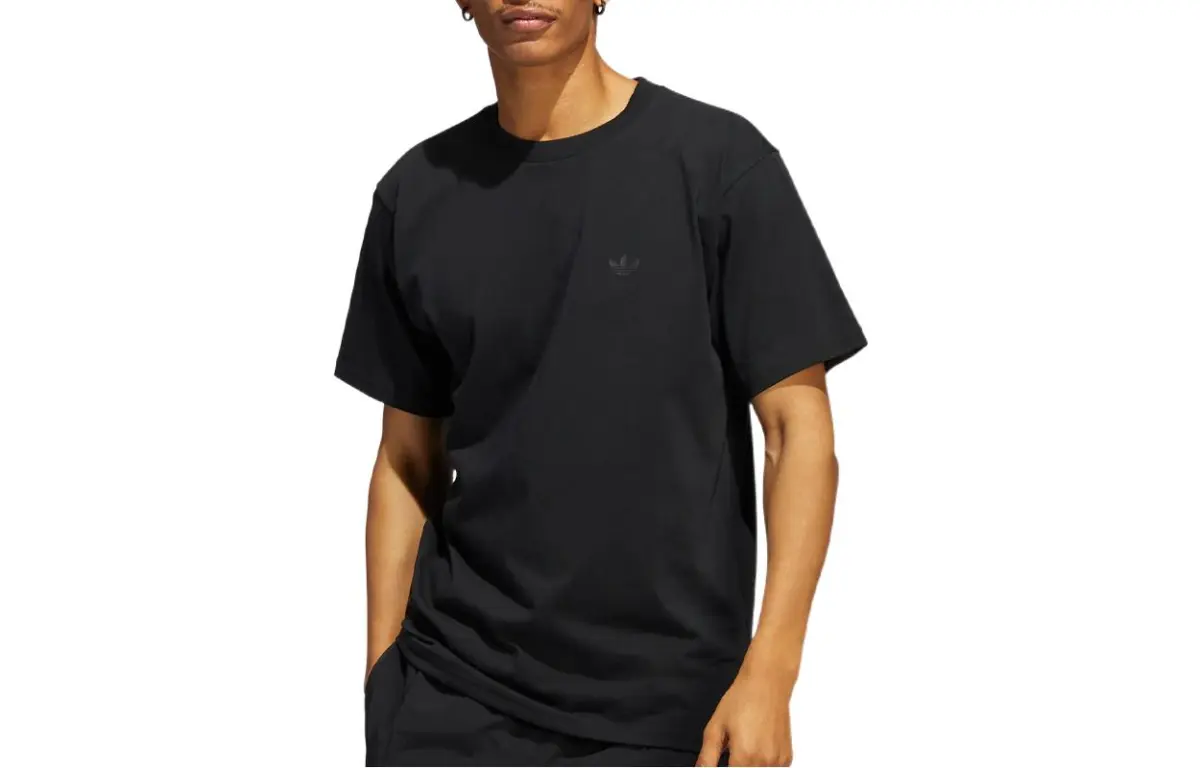 Adidas Originals T-Shirts Unisex Black Crew Neck Moderate Straight Fit