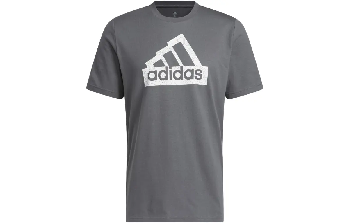 Adidas T-Shirts Men's Dark Gray Crew Neck Moderate Straight Fit