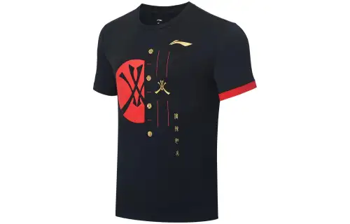 Li Ning Badminton Collection T Shirt Unisex Black