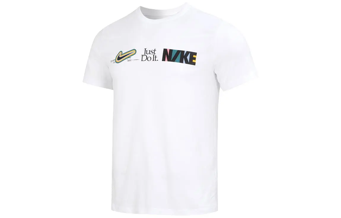 Nike T-Shirts Men's Black Crew Neck Moderate Straight Fit