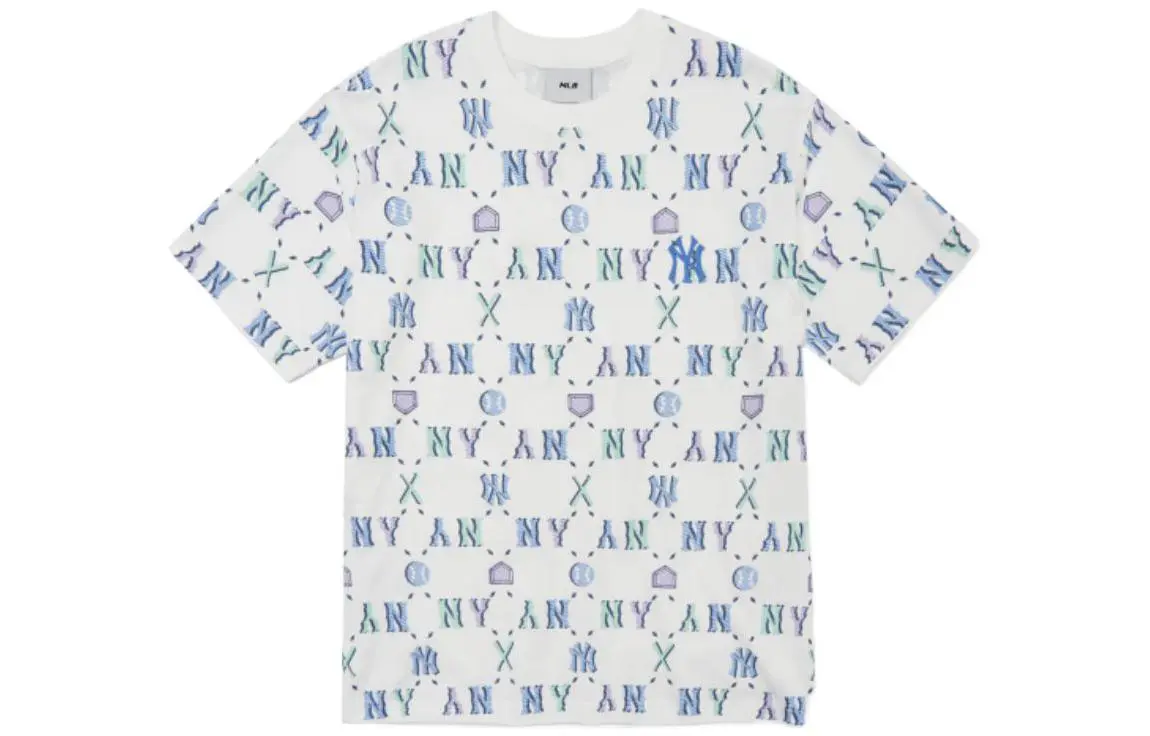 MLB Basic Logo T-Shirts Unisex White Crew Neck Moderate Straight Fit