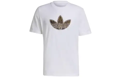 Adidas Originals Trefoil T Shirts Men's White Crew Neck Moderate Straight Fit