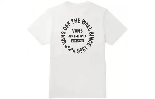 Vans T Shirts Unisex White Crew Neck Moderate Straight Fit