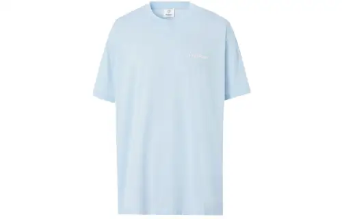 Burberry T Shirts Men's Blue Crew Neck Moderate Straight Fit