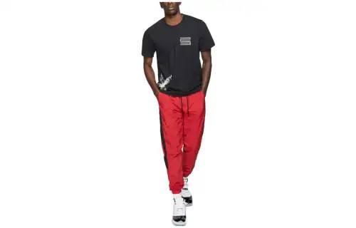 Jordan T Shirts Men's Black Crew Neck Moderate Straight Fit