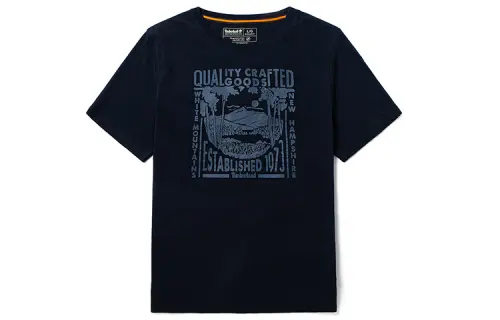 Timberland T Shirts Men's Dark Sapphire Crew Neck Moderate Straight Fit