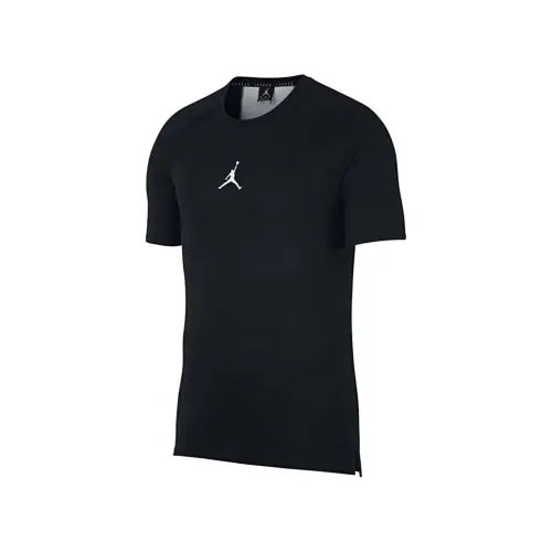 Jordan T Shirts Men's Black Crew Neck Moderate Straight Fit