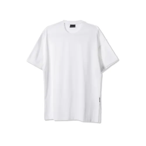 BD.POWER UP+ T Shirts Unisex White Crew Neck Moderate Heavyweight