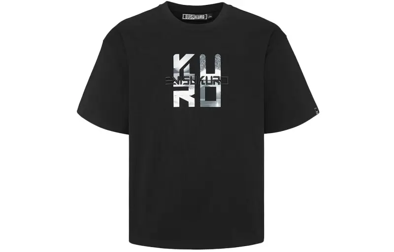 EVISU T Shirts Men's Black Crew Neck Moderate Straight Fit