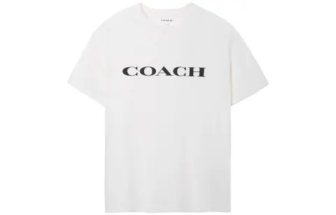 COACH T-Shirts Men's White Crew Neck Moderate