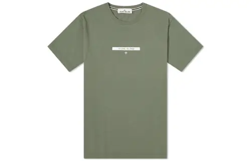 STONE ISLAND T Shirts Men's Green Crew Neck Moderate Straight Fit