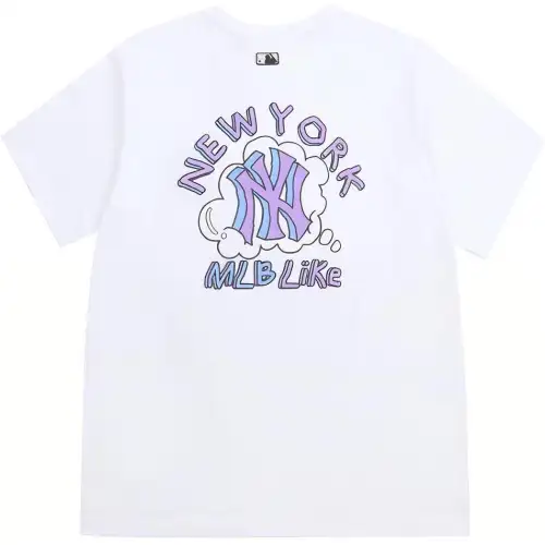 MLB New York Yankees T Shirts Unisex White Crew Neck Moderate Straight Fit