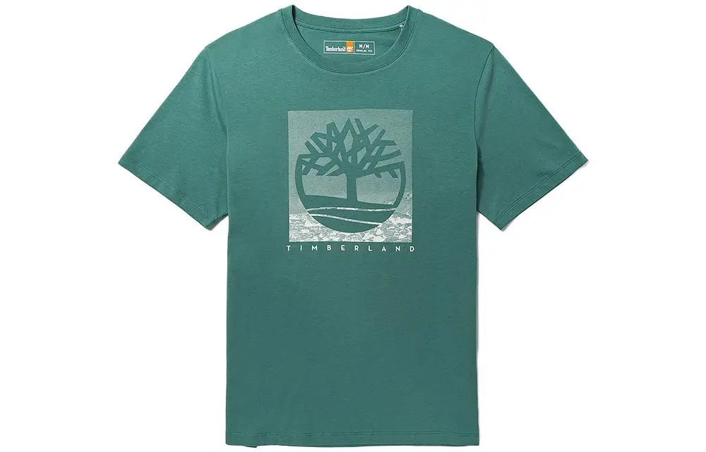 Timberland T-Shirts Men's Turquoise Crew Neck Thin Straight Fit